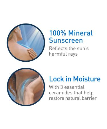 CeraVe 100% Mineral Sunscreen SPF 30 for Sensitive Skin | Zinc Oxide & Titanium Dioxide | 2.5 Fl Oz (Pack of 2) - Buy Online on GoSupps.com