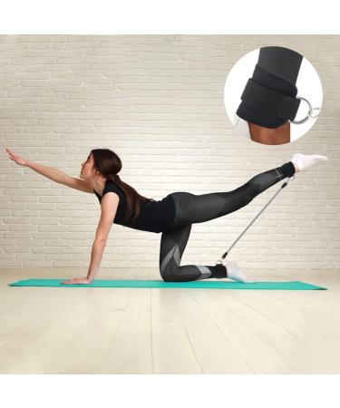 2 Pieces Foot Loops Cable Pull - Fitness Ankle Straps with D-Rings & Carabiners for Leg Extensions | Black - Ideal for Men & Women - Buy Online on GoSupps.com