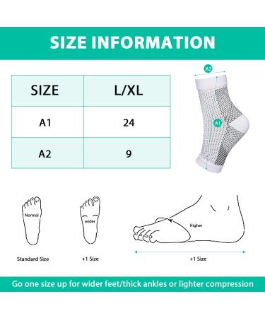 Shop Functional Socks for Neuropathy Toeless Compression & Ankle Support (White Large/X-Large) | Soothe Foot Pain - Buy Online on GoSupps.com