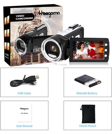Heegomn Video Camera Camcorder 2.7K 36MP Vlogging Recorder for YouTube TikTok | 2.8'' LCD Screen, 8X Digital Zoom | Ideal for Teens & Beginners - Buy Online on GoSupps.com