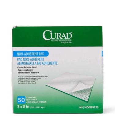 Medline Curad Sterile Non-Adherent Pad 3x8 - Pack of 50 | Medical Grade Wound Dressing - Buy Online on GoSupps.com