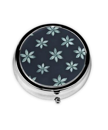 Beautiful Camelliaround Pill Box 3 Compartment Round Pill Box Organizer &Portable Travel Pill Box for Traveling.
