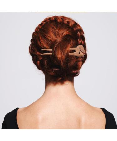 minkissy U Shape Wooden Hair Sticks Handmade Carved Ebony Sandalwood French Hair Forks with Cute Fox Design 2-prong Vintage Wood Hair Pins for Women Chignon Bun Updo Hairstyle - Buy Online on GoSupps.com