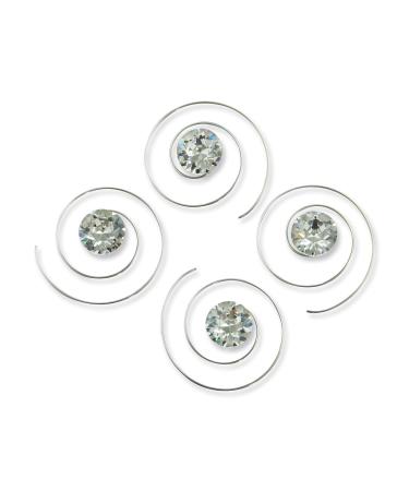 Rivelle ladies curlies rhinestone 8 mm crystal 8 pieces Swarovski hair spirals hair accessories wedding bridal jewelry