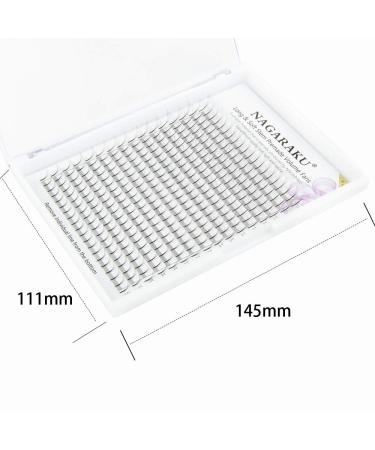 NAGARAKU 6D Volume Premade Fans Eyelash Extensions 0.07mm C Curl 9-14mm Mix Clusters Russian Pre Fanned Matte Black - Buy Online on GoSupps.com