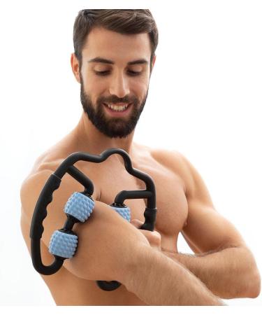 InnovaGoods Self-Massager with Rollers for Adults | Unisex Black & Blue - Portable 25 x 27 x 5 cm - International Shipping Available - Buy Online on GoSupps.com