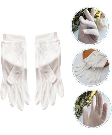 FRCOLOR Mittens 1 Pair Grooming Gloves Inspection Gloves Hand Moisturizer Hand Gloves Paraffin Wax Gloves Breathable Moisture Gloves Beauty Accessory Silk Multifunction Jewelry White - Buy Online on GoSupps.com