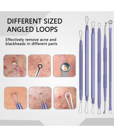 Xesscare 16 Pcs Pimple Popper & Blackhead Remover Tool Kit - Professional Acne Extraction Set with Metal Case - Purple - Buy Online on GoSupps.com