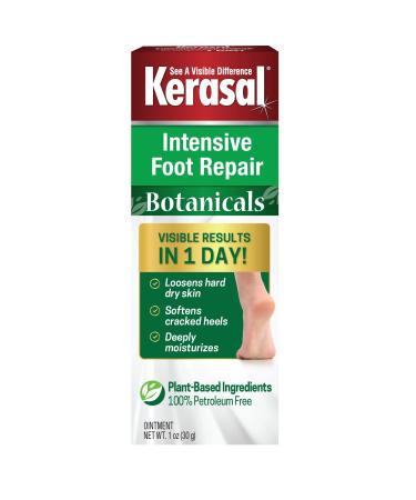 Kerasal Botanicals Intensive Foot Repair  Skin Healing Ointment for Cracked Heels and Dry Feet  1 oz
