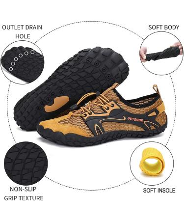 Men's Aqua Shoes | Fast-Drying Water Shoes for Kids & Adults | Non-Slip & Barefoot Beach Footwear - EU 41 Brown - Buy Online on GoSupps.com
