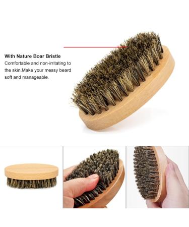 Premium Beard Care Set - Bartbrush & Beard Kamm with Wild Boar Bristles | Buy Wooden Beard Brush & Shears for Men Online - Buy Online on GoSupps.com