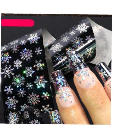 5pcs Christmas Nails Foils Stickers Snowflake Starry Paper Stripe Sliders for Nail Art Decor Full Wraps Foil Set