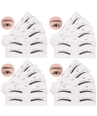 128 PCS Eyebrow Stencil 4 Styles Eyebrows Shaping Stickers Adjustable Eyebrow Grooming Template DIY Brows Guide Makeup Tool
