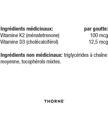 Thorne Vitamin D/K2 Liquid (Metered Dispenser) - Dietary Supplement with Vitamins D3 and K2 to Support Healthy Bones and Muscles - 1 Fluid Ounce (30 mL) - Buy Online on GoSupps.com