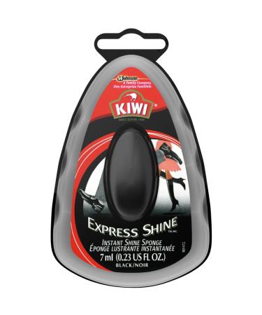 KIWI Express Shoe Shine Sponge | Leather Care for Shoes, Boots, Furniture, Jacket, Briefcase and More | Black, 0.23 Fl Oz (Pack of 1) Cleaning Sponge 0.23 Fl Oz (Pack of 1)