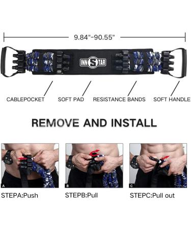 INNSTAR Adjustable Bench Press Push Up Resistance Bands - Camo Red-80lb | Home Gym Fitness Equipment - Buy Online on GoSupps.com