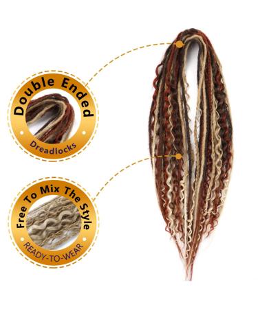 Handmade Honey Blonde to Blonde Boho DE Dreadlock Extensions - 24in, 10 Strands - Buy Online on GoSupps.com