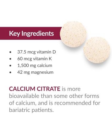 Bariatric Advantage Calcium Citrate Chewable 500 mg - for Bariatric Surgery Patients - High-Potency, Easy-Digest Tablets - Calcium Citrate - Bone Strength Supplements* - 90 Count - Wild Cherry Wild Cherry 90 Count (Pack of 1) - Buy Online on GoSupps.com
