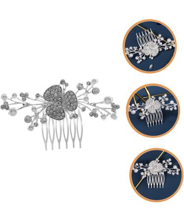 Didiseaon Rhinestone Five-tooth Hair Comb Hair Combs for Women Accessories Hair Jewels for Women Hair Comb Clip Side Hair Comb Tiara Hair Accessories Pearl Bride Alloy Hair Piece - Buy Online on GoSupps.com