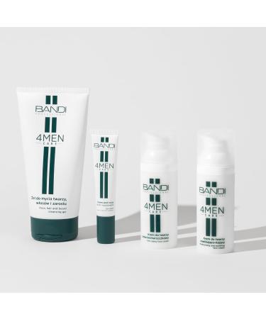  BANDI Moisturising Face Care Gel for Men - Gentle and Energizing Cleansing with Active Caffeine and Selective Yeast Cells for a Radiant Complexion and Refreshed Skin - 4MEN Technology - Buy Online on GoSupps.com