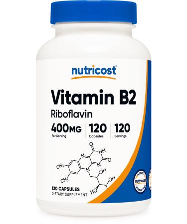 Nutricost Vitamin B2 (Riboflavin) 400mg - 120 Capsules