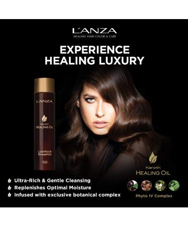 L'ANZA Keratin Healing Oil Lustrous Shampoo - Nourishing and Repairing for Damaged Hair | Boosts Shine and Strength | Sulfate, Paraben, and Gluten-Free - 10.1 Fl Oz - Buy Online on GoSupps.com