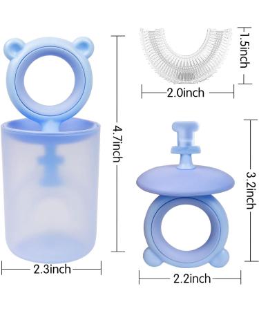 COLOROUND 2 Pack Kids U-Shaped Toothbrush for Toddlers Age 2-6 | Silicone Baby Toothbrush with Storage Cup | Baby Manual Training Toothbrush for 360 Oral Teeth Care - Buy Online on GoSupps.com