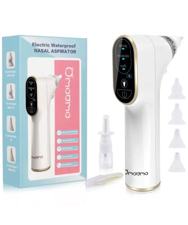 Omoomo Nasal Aspirator for Baby  Electric Nose Sucker with Warm Light  Low Noise Nose Cleaner  USB Rechargeable  3 Suction Levels  Contain 4 x Silicone Tips  1 x Nasal Spray Boottle  1 x Tweezers