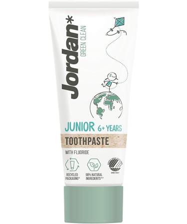 Jordan Green Clean Toothpaste for Kids | Cavity Protection with Fluoride & Xylitol | 100% Vegan & Natural Ingredients - Buy Online on GoSupps.com