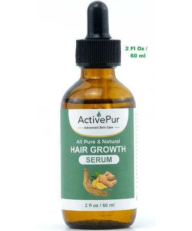 ActivePur Follicle-Stimulating Hair Growth Serum for Strong & Thick Hair - DHT Blocking, Natural Ingredients for Men & Women - Ginger, Vitamin E, Olive Oil, Jojoba Oil & Ginseng - Buy Online on GoSupps.com