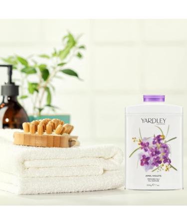 Yardley London April Violets Talc 2 Pack - Perfumed Talcum Powder for Women (2 x 200g) Fresh 200 g (Pack of 2) - Buy Online on GoSupps.com