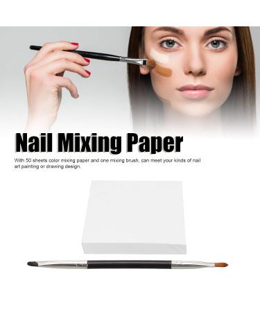 50 Sheets Waterproof Nail Mixing Paper with Brush - Disposable Nail Art Mixing for Polish - Medium Size - Buy Online on GoSupps.com