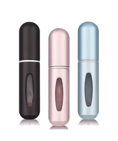 VIGOR PATH Portable Mini Refillable Perfume/Cologne Atomizer Bottle - great for travel parties and events - Travel & toiletry accessory great for both men and women - 5ml/0.2oz - Variety Pack of 3