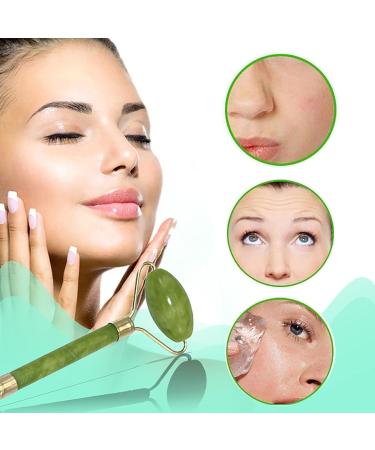 Jade Roller and Sha | Comfortable Skin Roller for Face Face Massager Facial Beauty Tools Face Roller Muscle Relaxing Natural Stone Facial Massager Skin Roller - Buy Online on GoSupps.com