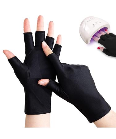 Dykjgsgo UV Shield glove UV gloves manicure 1 pair of gel manicure gloves nail gloves protect hand from led lamps fingerless gloves for nail polish nail art dryer (a) - Buy Online on GoSupps.com