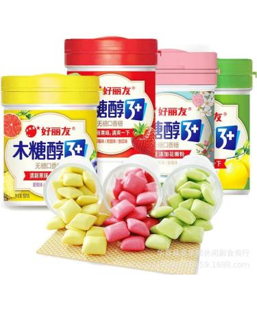 Sugar free xylitol Chewing gum candy fruity floral aroma flavor 101g/box sweet bubble gumdrop sugar refreshing breath Healthy and nutritious Chinese snacks gift (Jasmine Rose 3box) Jasmine Rose 3box - Buy Online on GoSupps.com