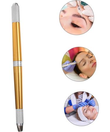 DRESSOOS Supply Pencil Manual Make Makeup Eyebrow Professional Aluminium Alloy Microblading Pen Embroidered 14.2x0.9cm Golden - Buy Online on GoSupps.com