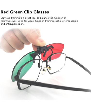 Red Green Clip-On Amblyopia Glasses - Left Green with Glasses Box | International Shipping Available - Buy Online on GoSupps.com