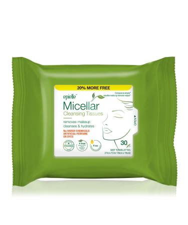 Epielle Micellar Makeup Cleansing Wipes - Gentle, Hypoallergenic, Alcohol-Free - 30 Towelettes per Pack (4 Pack) - Perfect Beauty Stocking Stuffers! - Buy Online on GoSupps.com