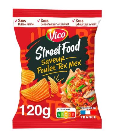Chips ondul es au poulet tex mex 120 g