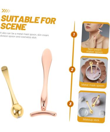 DOITOOL Facial Skin Roller 1 Set Both ends care Eye Wand rose gold skin care tools Double-end Facial Mask Spoon eye creams cosmetic eyes roller head digging spoon set Zinc alloy - Buy Online on GoSupps.com
