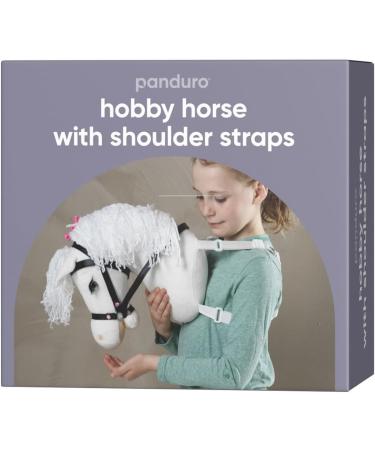 Panduro Hobby Horse - Portable 29 cm White Hobby Horse with Shoulder Strap & Bridle for Kids | International Shipping Available - Buy Online on GoSupps.com