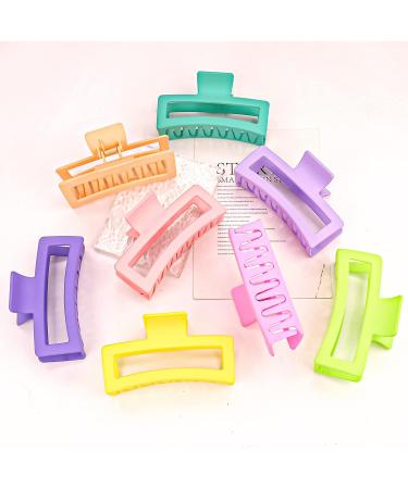 8PCS XL Claw Clips - Matte Rectangular Hair Claw Clips for Thick Long Curly Hair - Strong Hold Jumbo Hair Clamps - Non-slip Accessories for Women Girls - Buy Online on GoSupps.com