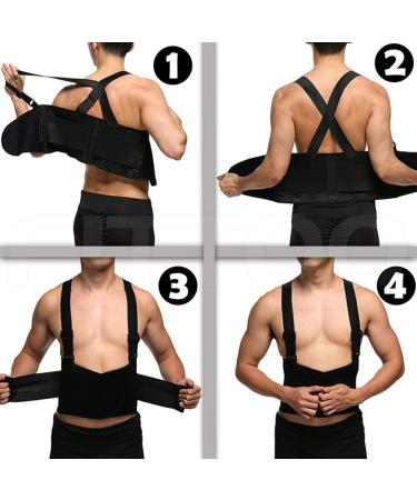 Adjustable Lumbar Back Support Belt | Pain Relief & Injury Recovery | Black Medium | Heavy Lifting Brace - Buy Online on GoSupps.com