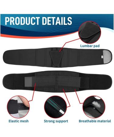 Crcyphne Back Brace for Lower Back Pain Back Support Belt for Women & Men Breathable Lower Back Brace with Lumbar Pad(XL) Easy to Use X-Large - Buy Online on GoSupps.com