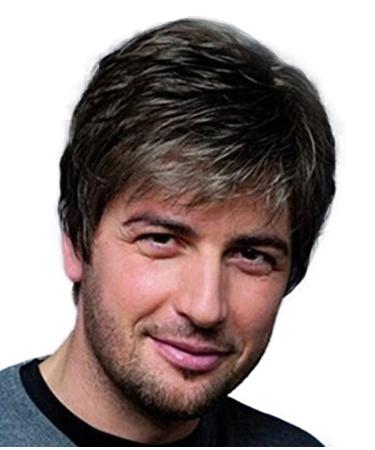 Royalfirst Men Short Straight Heat Resistant Synthetic Hair Wigs Natural Looking Wig - Buy Online on GoSupps.com