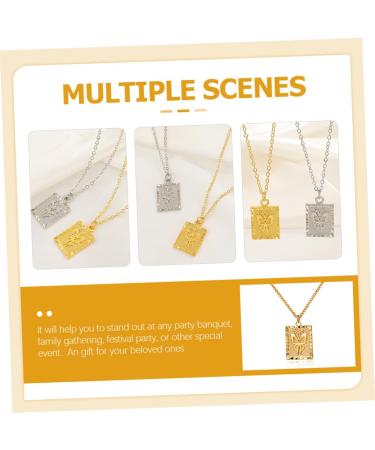 KOMBIUDA Butterfly Necklace Gold Necklace Pendant Vintage Jewelry Necklace for Men Square Golden Necklace Man Golden 53x1CM - Buy Online on GoSupps.com