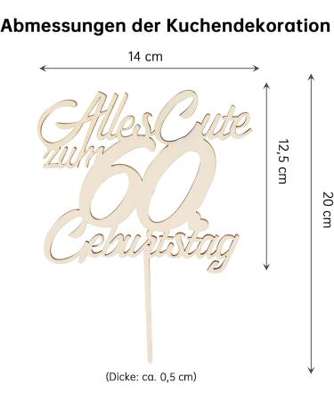 Goldthrock 60th Birthday Cake Topper - Elegant Decorations for Men & Women | Happy 60th Birthday Cake Deco - Buy Online on GoSupps.com
