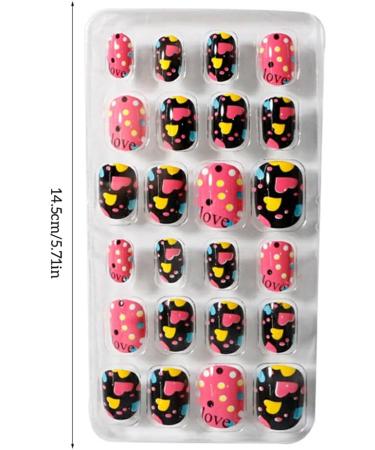 dijiusidy 1 Set Children Nails Medium Length Press on Solid Color Full Cover Art Decals Beauty Tool Salon Supplies Manicure Kit Two - Buy Online on GoSupps.com