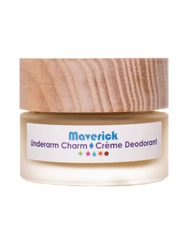 Living Libations - Organic Maverick Underarm Charm Cream Deodorant | Natural Wildcrafted Vegan Clean Beauty (.21 oz | 6 ml) 1 Count (Pack of 1)